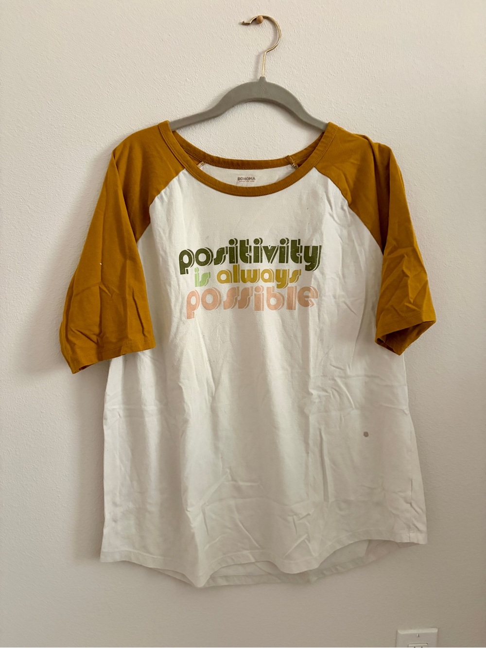 Raglan graphic tee: Positivity is Always Possible